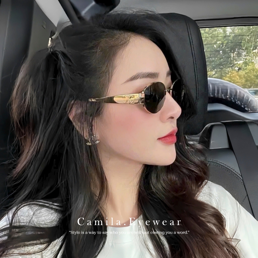 แว่นกันแดดแฟชั่น Celen ทรงตาวงรี และกรอบโลหะผสมรอยขีดข่วนที่ละเอียดอ่อน C8122 – แว่นกันแดดผู้หญิง ราคา ถูกที่สุด ดีลบีเคเค แกลเลอรีภาพที่ 5