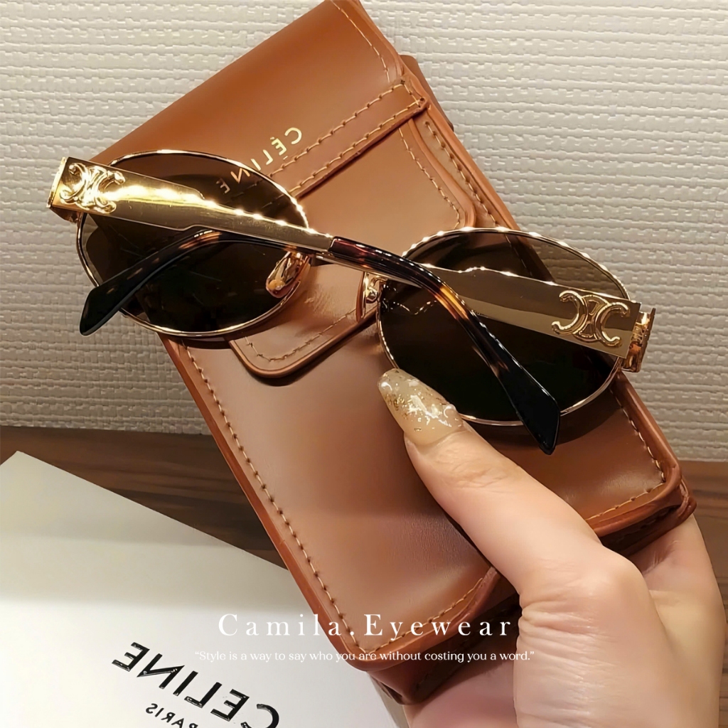 แว่นกันแดดแฟชั่น Celen ทรงตาวงรี และกรอบโลหะผสมรอยขีดข่วนที่ละเอียดอ่อน C8122 – แว่นกันแดดผู้หญิง ราคา ถูกที่สุด ดีลบีเคเค แกลเลอรีภาพที่ 3