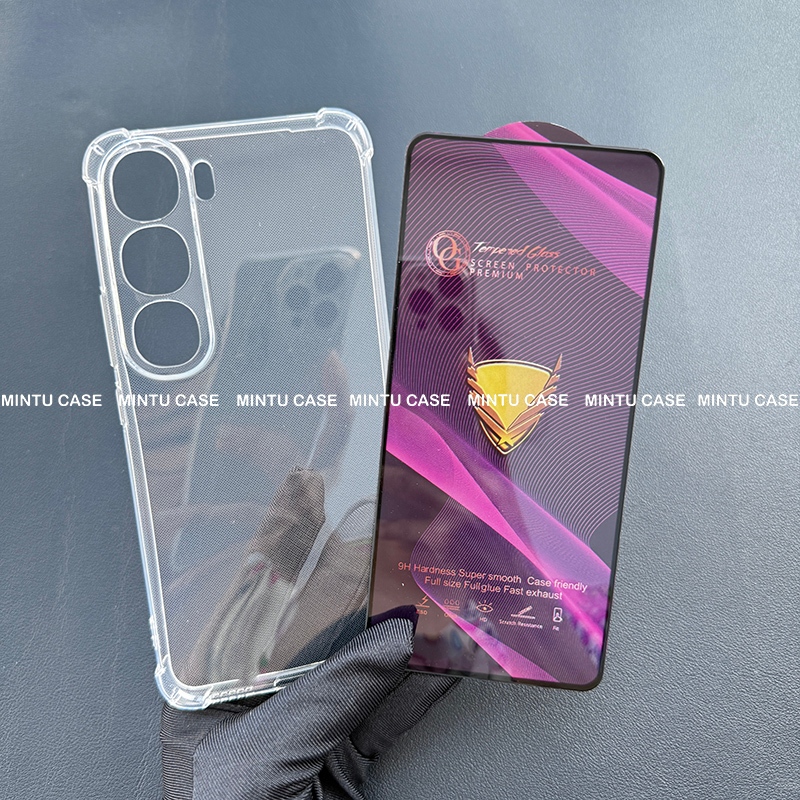 เคส Vivo V40 Lite / V40Lite และกระจกนิรภัย - TSCS ชนิดโปร่งใสกันกระแทก