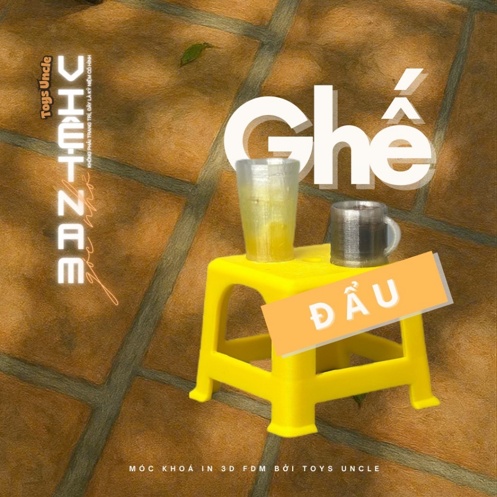 อุปกรณ์เสริมพวงกุญแจ สตูล (ชาน้ําแข็ง กาแฟ เดินข้าง) - Brilliant Vietnam - FDM 3D Printing