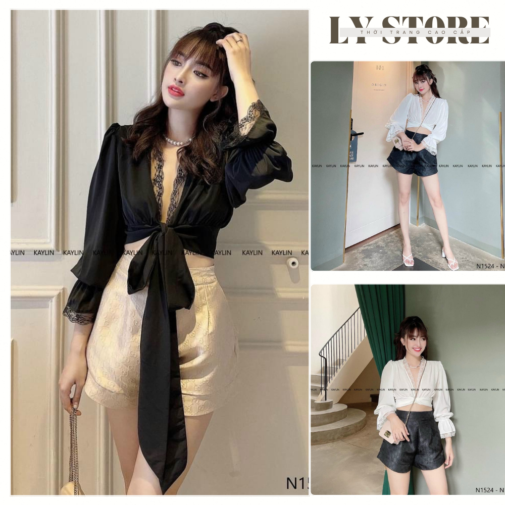 เสื้อชีฟองลูกไม้มีโบว์, เสื้อเบลาส์เปิดไหล่แขนยาวมีโบว์, เสื้อชีฟองสวยมากพร้อมโบว์, ลี่ เก็บ