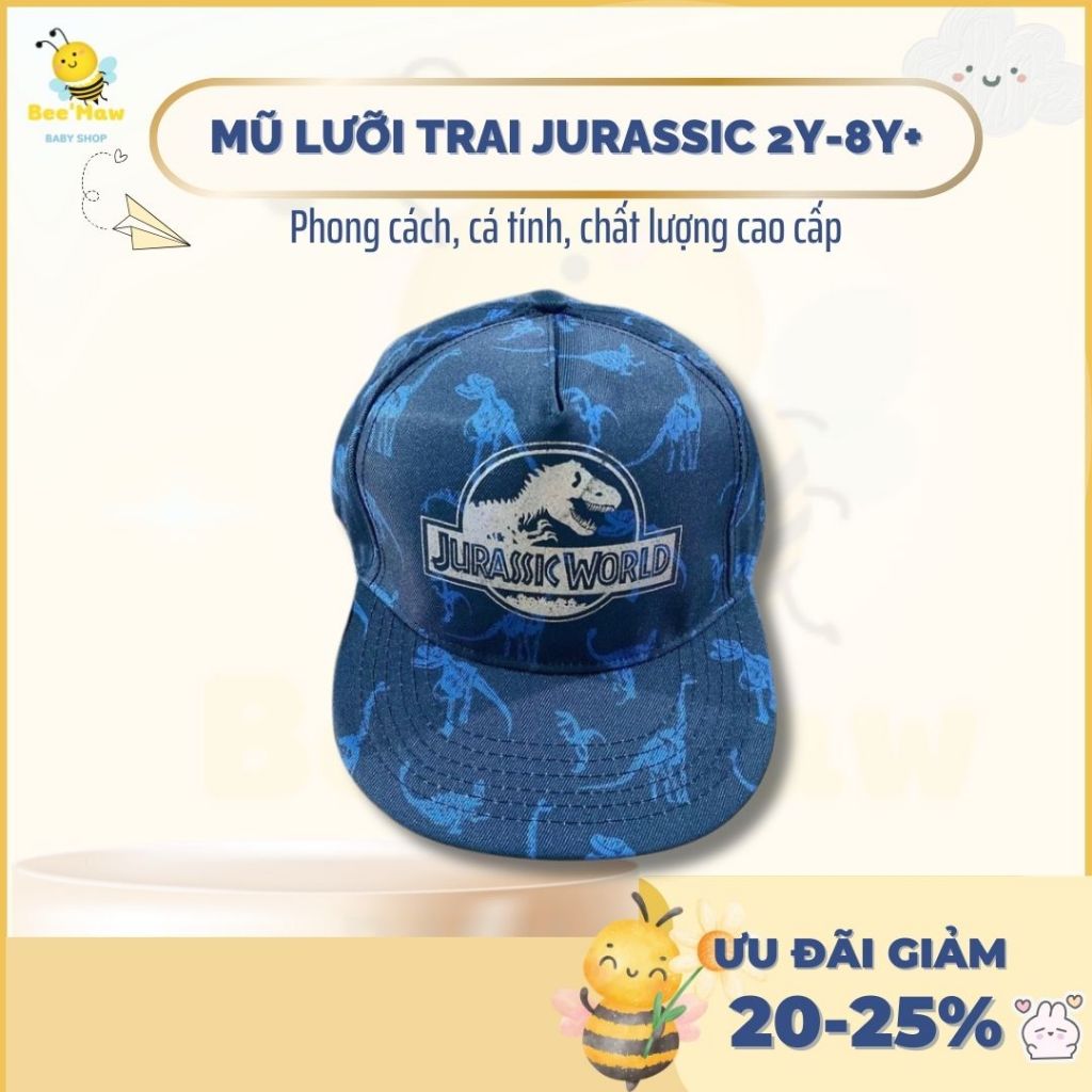 หมวกเบสบอลเด็ก หมวก JURASSIC WORLD dinosaur HM สําหรับเด็กผู้ชาย 2y-8y