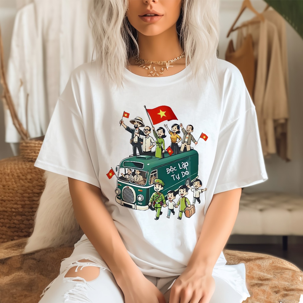 เสื้อยืดเวียดนาม Freedom Warm No Happiness I love Vietnam Local Brand Unisex 582