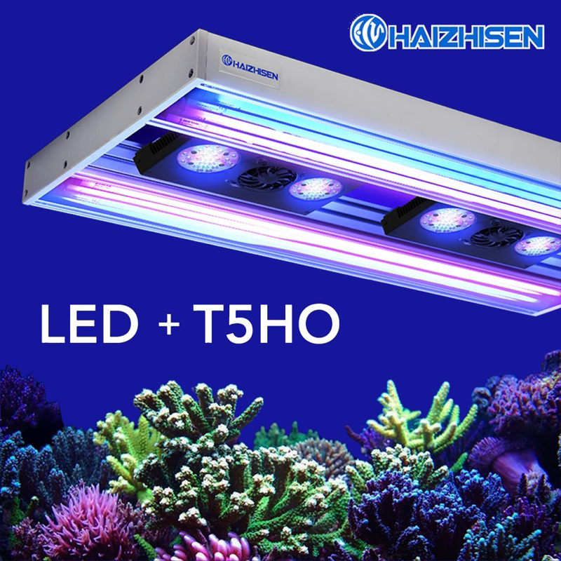HAIZHISEN T5HO/LED HYBRID Light Trough – แสงสําหรับถังปะการัง