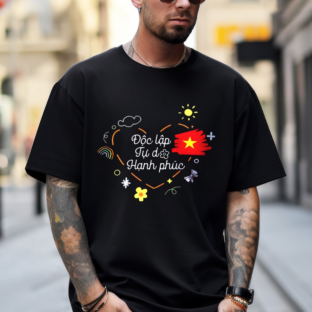 เสื้อยืดเวียดนาม Freedom Warm No Happiness I love Vietnam Local Brand Unisex 585