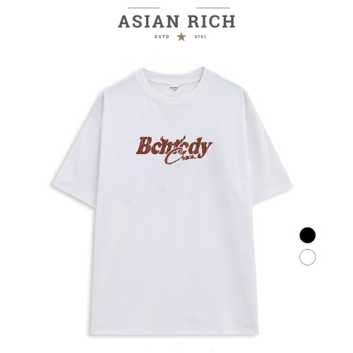 Asian Rich Premium Tee Bcmcdy Stylized Brown Letters