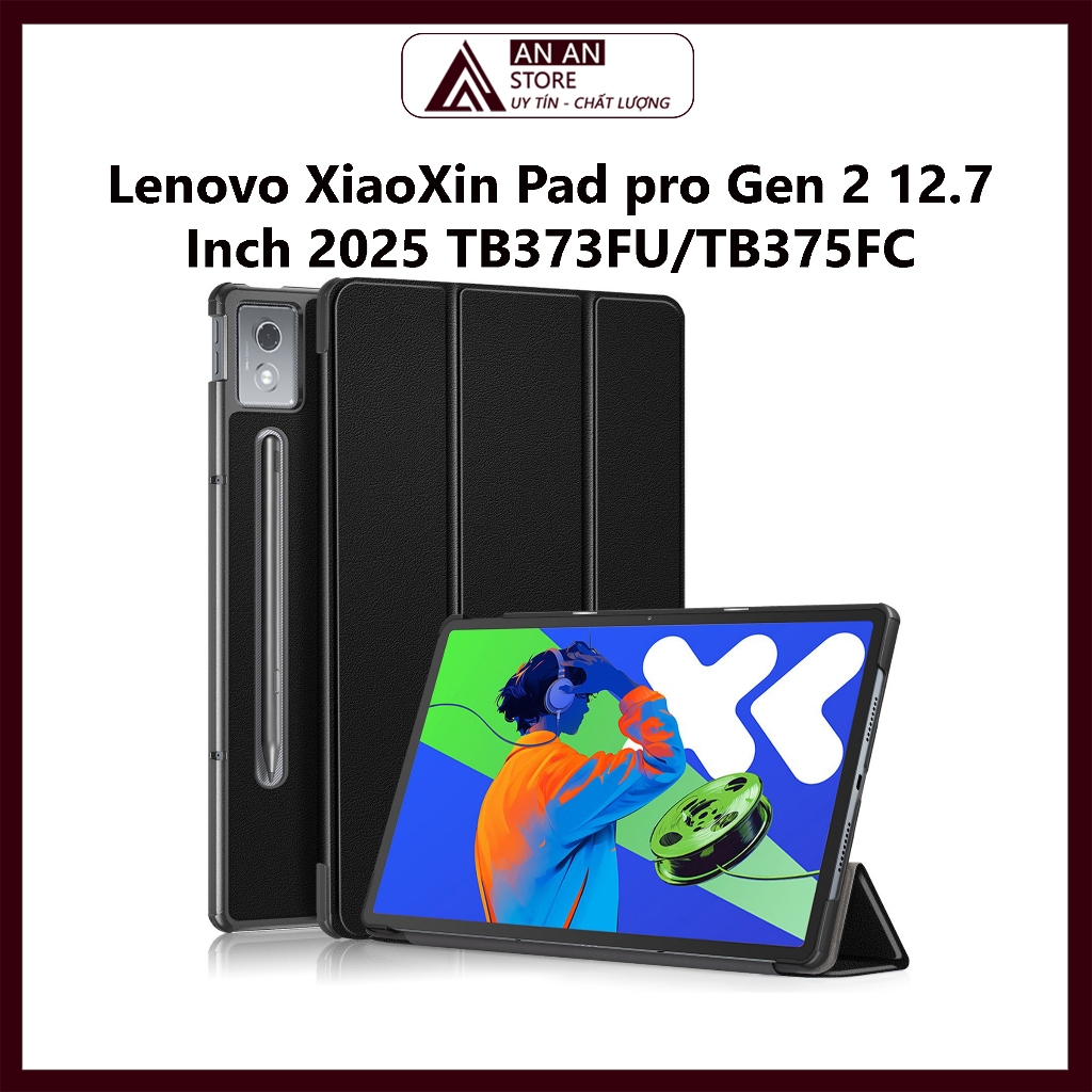 ปกหนังสําหรับ Lenovo XiaoXin Pad pro Gen 2 12.7 นิ้ว 2025 TB373FU / TB375FC สมาร์ทฝาครอบแท็บเล็ต