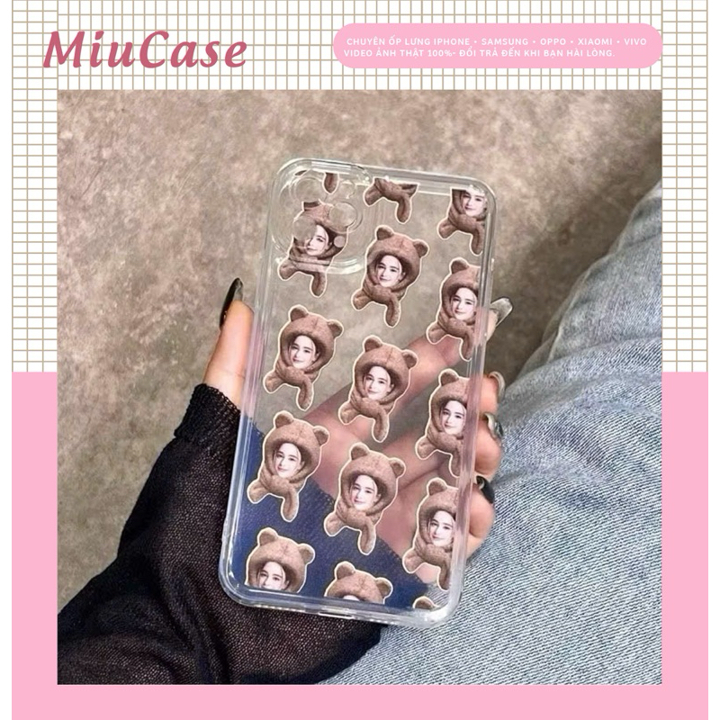 Yc002 เคส iPhone พร้อม Face พิมพ์บนการป้องกันกล้องหมีสีน้ําตาล Demand - iP 6/6s/7/8/Plus/X/XS/11/12/