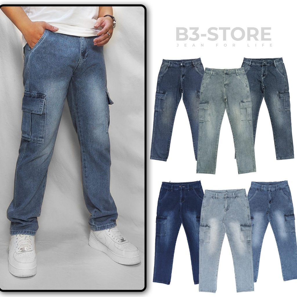 B3STORE STREETWEAR STYLE BOXED JEANS – COOL, PERSONALITY, EASY TO MATCH