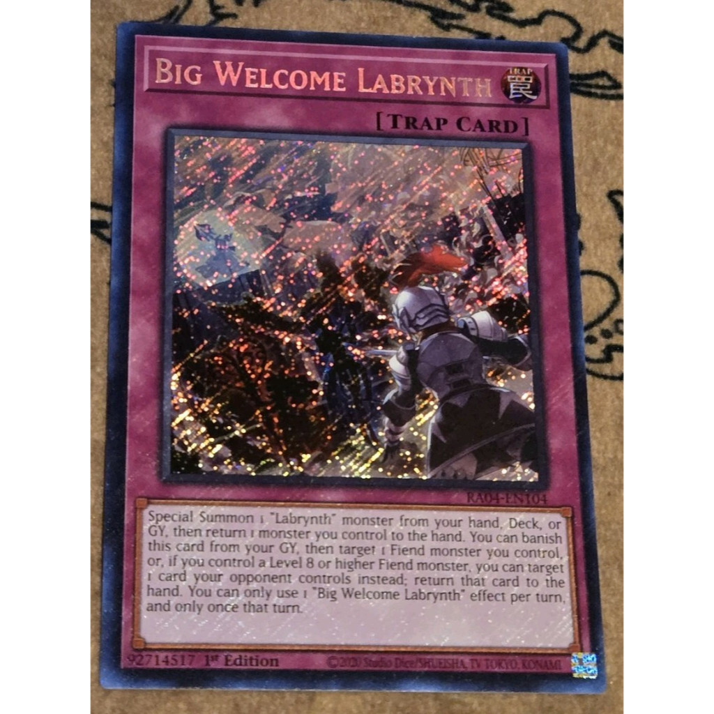 Ra04 สุดยอดหายาก [Yugioh Watermelon] การ์ด Big Welcome Labrynth - กับดัก