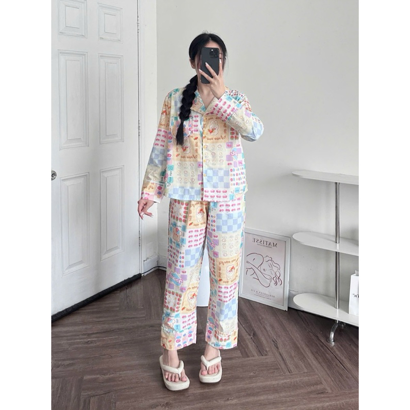 [ชุดดีไซเนอร์] PYJAMA LONG SLEEVE PANTS ไซส์ L XL