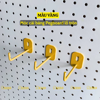 ตะขอ Pegboard พร้อมรูกลมสําหรับแขวนอุปกรณ์เสริม ตะขอ 1 ตา ทรงสี่เหลี่ยมพร้อมแผ่นเหล็กลูกฟูกเจาะรู ไม้แขวนเสื้อ