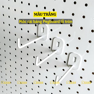 ตะขอ Pegboard พร้อมรูกลมสําหรับแขวนอุปกรณ์เสริม ตะขอ 1 ตา ทรงสี่เหลี่ยมพร้อมแผ่นเหล็กลูกฟูกเจาะรู ไม้แขวนเสื้อ