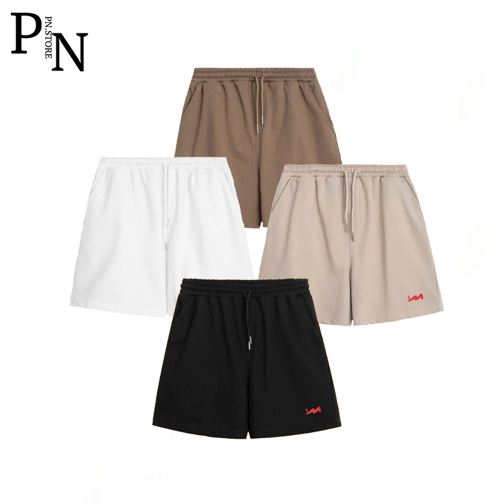 PN STORE กางเกงขาสั้นธรรมดาสําหรับผู้ชายทําจากโฟมรังผึ้งยืดหยุ่นที่เย็นสบาย QS15