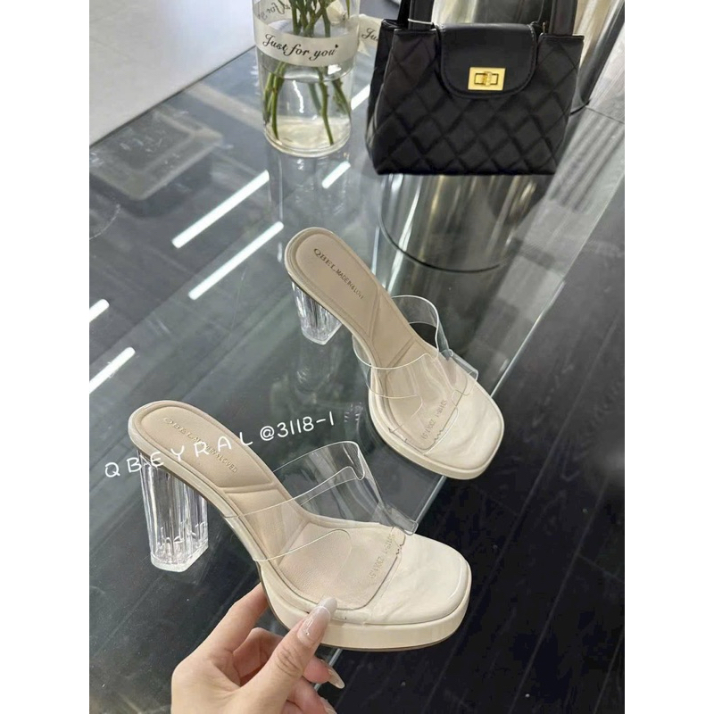 [HOT TREND NEW MODEL] รองเท้าแตะ Quoc Quai Trong - รองเท้าส้นสูง 9 ซม. สไตล์ตะวันตก