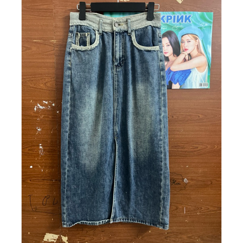 BEAUTIFUL, SOFT LONG JEAN SKIRT