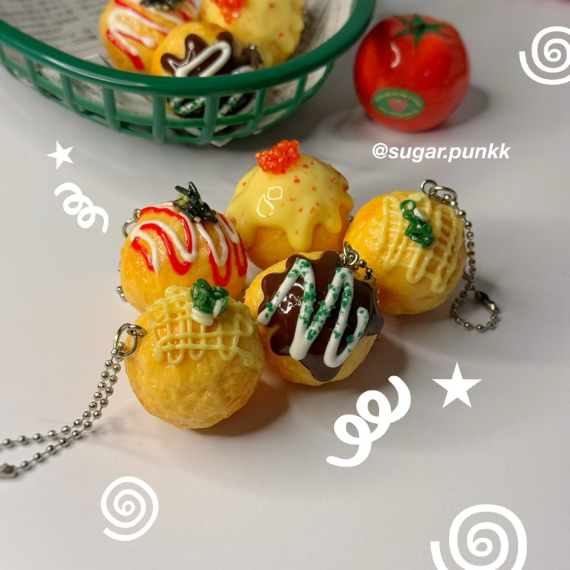 TAKOYAKI KEYCHAIN SIMULATION JAPANESE FOOD // TAKOYAKI KEYCHAINS