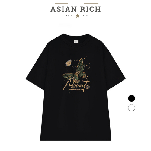 Asian Rich Premium Tee Brown Butterfly เกี่ยวกับผีเสื้อสีน้ําตาล