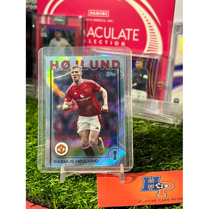 Rasmus Hojlund Raindrop Topps UCC 2024/25 การ์ดฟุตบอล