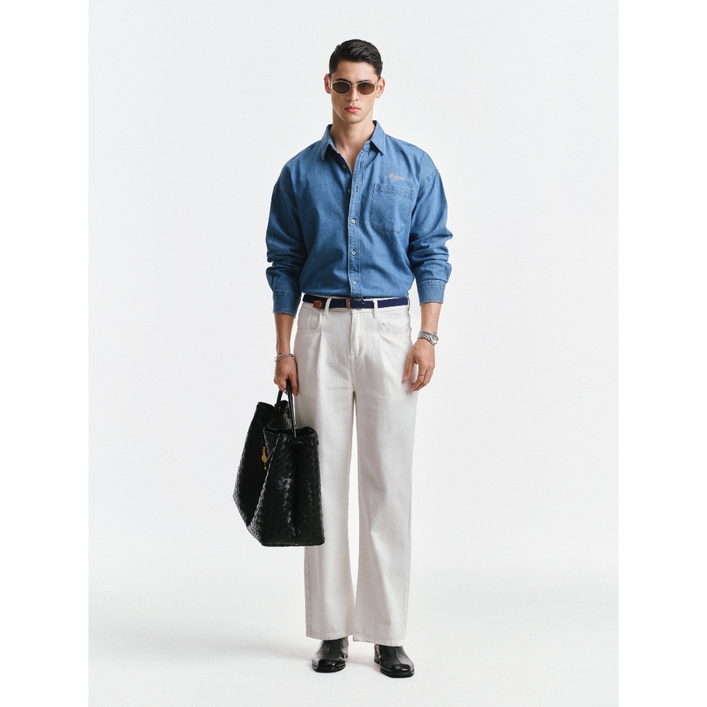 กางเกงยีนส์ขาตรงสีขาวสําหรับผู้ชาย Joules | 0084 | มาโจ