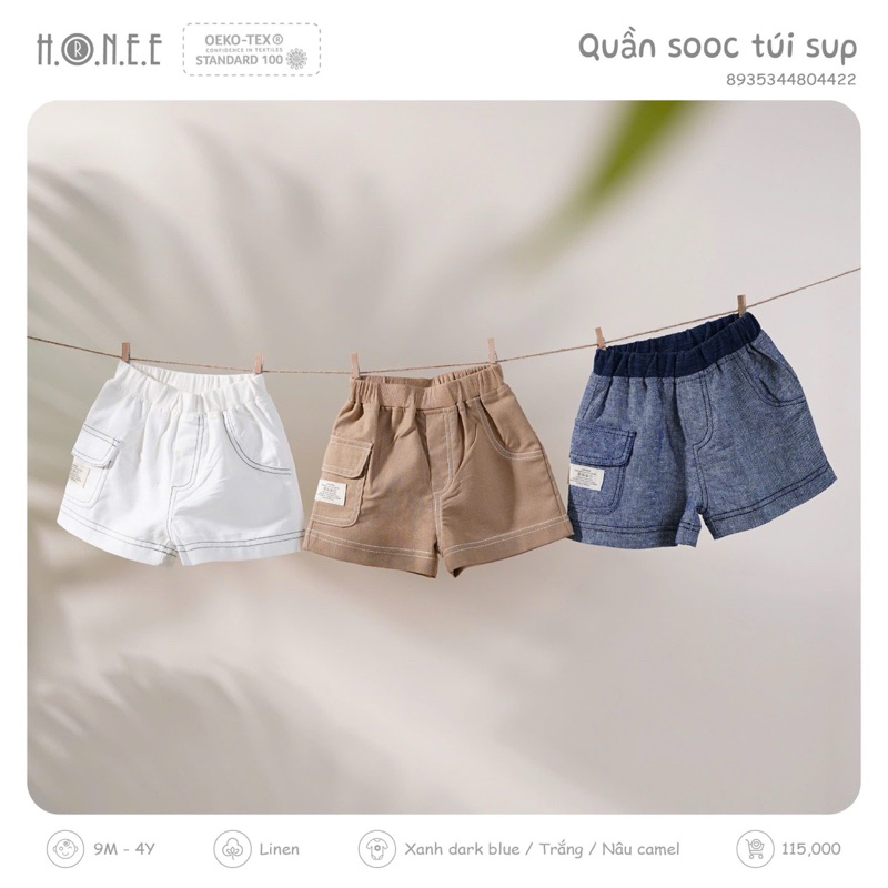 กางเกงขาสั้น Hrnee มีกระเป๋า sup ไซส์ 9M-4Y
