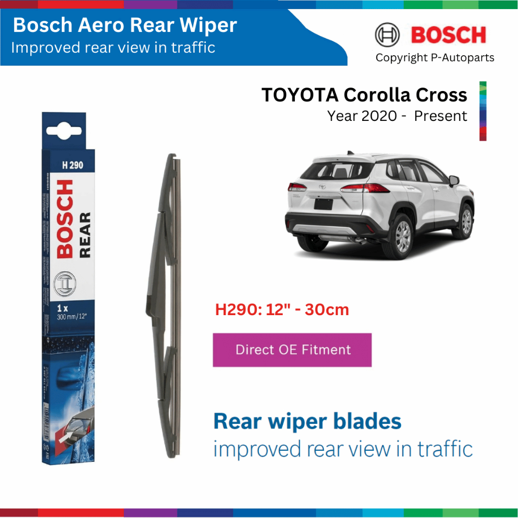 BOSCH ด้านหลัง H290 12 ที่ปัดน้ําฝนหลัง" สําหรับ TOYOTA Corolla Cross 2020 ปัจจุบัน
