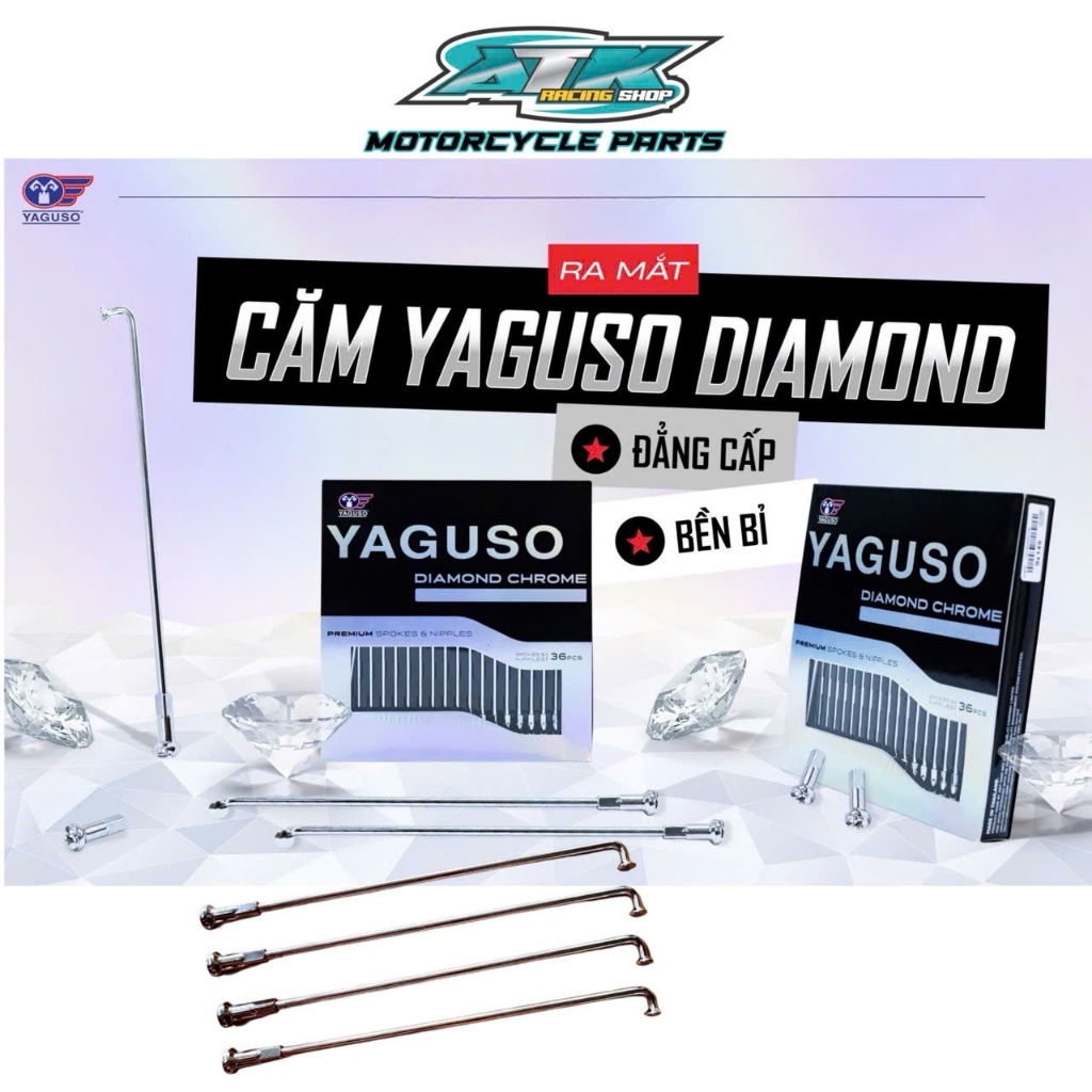 Yaguso DIAMOND Chrome Plug รุ่นระดับไฮเอนด์ติดตั้งทั่วไปบนรถจักรยานยนต์หลายรุ่นที่มีวงเล็บ 17 นิ้ว