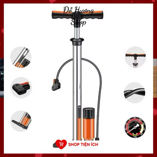 Bơm 160PSI  Có Đồng Hồ Đo Áp Suất Cao Cấp Dành Cho Xe Máy, Xe Đạp