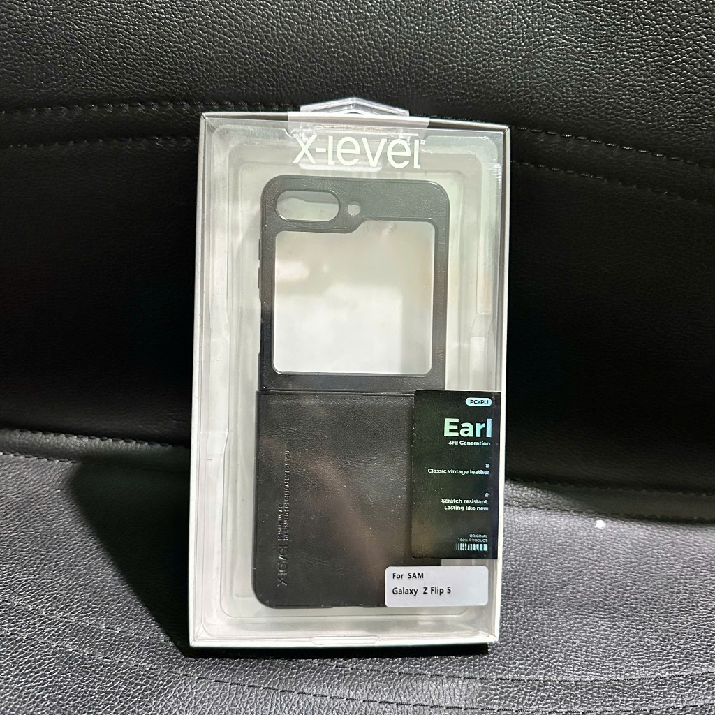 Discharge - เคสหนังระดับ Samsung Z Flip 5 x (สีดํา) (999)