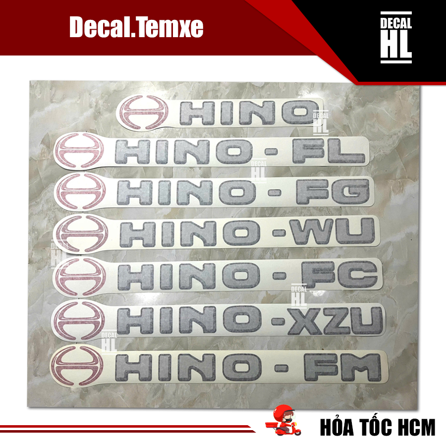 Hino FL, Hino FG, Hino FC, Hino FM, Hino WU, Hino XZU, สติ๊กเกอร์ Hino สําหรับรถบรรทุก Hino