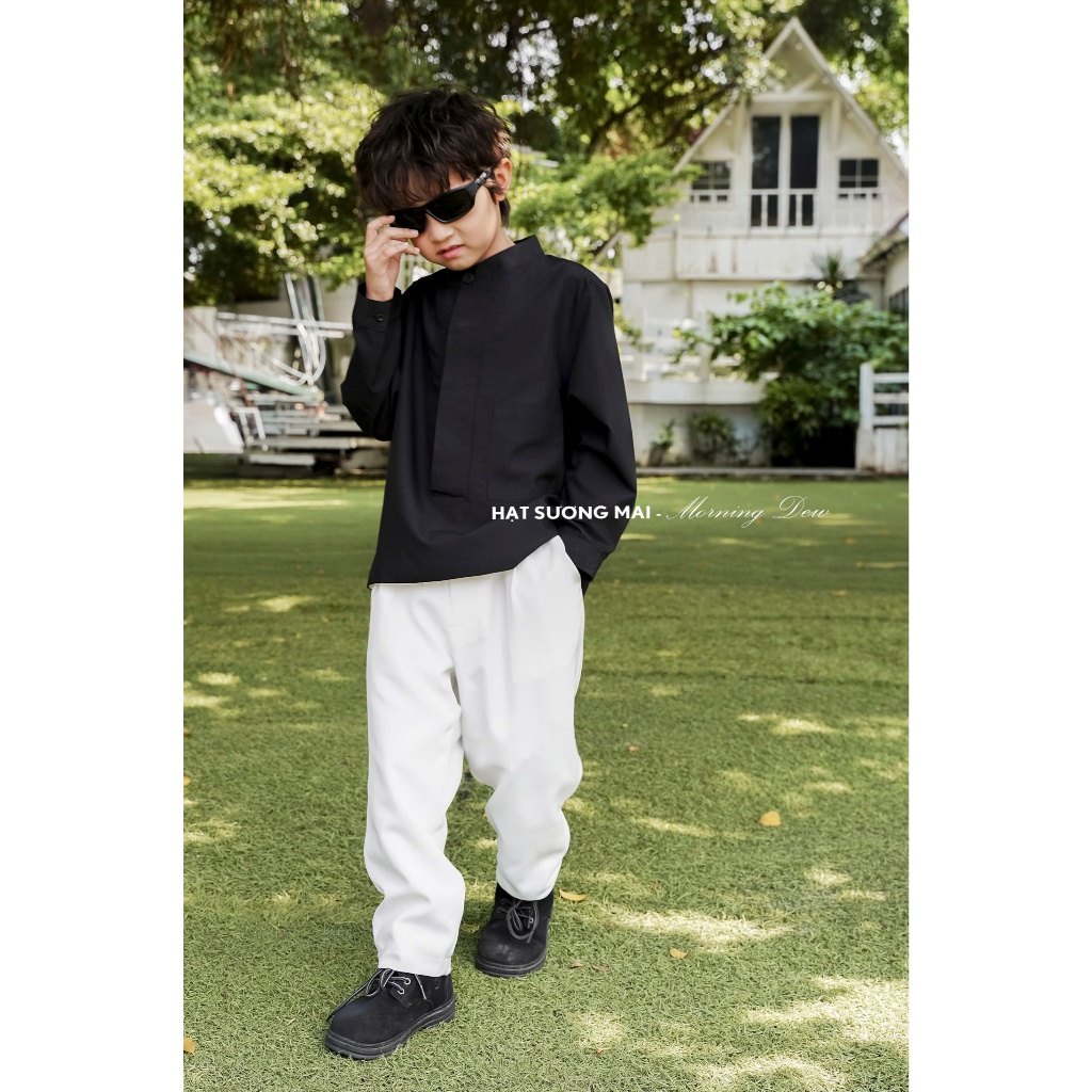 HSM_เสื้อเชิ้ตคอเต่าแขนยาว_ผ้าฝ้ายนําเข้า_สีดํา