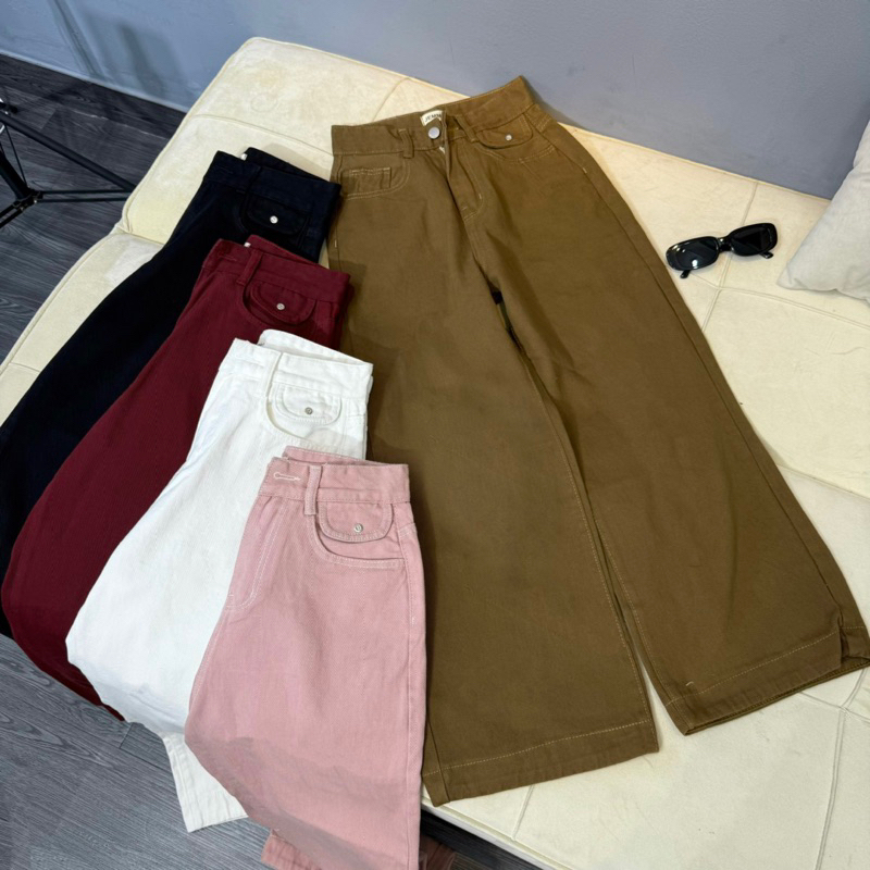 (90 ซม.)XS/S/M/L กางเกงยีนส์ขาตรงผู้หญิงมีกระเป๋าสไตล์ (7150)