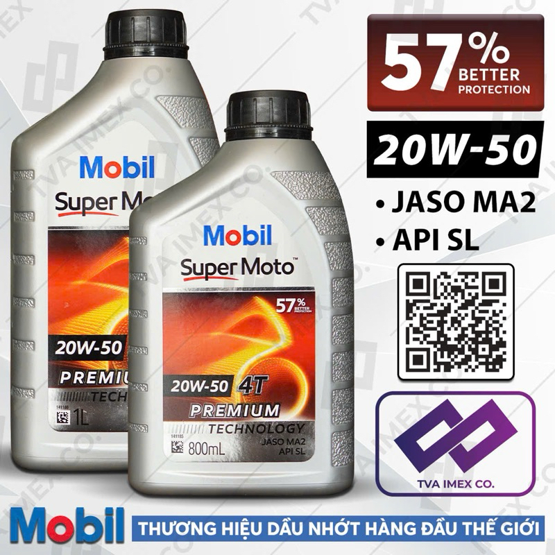 Mobil 20W50 800ml- 1L นําเข้าจากสิงคโปร์สําหรับรถยนต์แบบแมนนวล