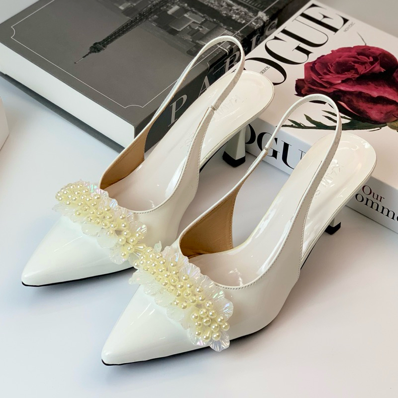 รองเท้าส้นสูง VYARA - หัวแหลม 5-7p มีโบว์ของสุภาพสตรีสุดหรู[RCD2]