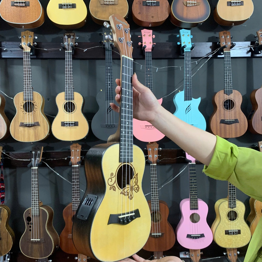 23INCH MV BUTTERFLY UKULELE - MV BUTTERFLY GOLDEN WOOD UKULELE