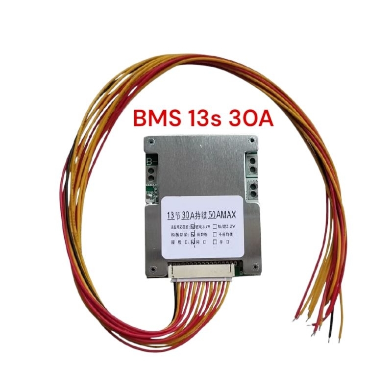 BMS 13s 48V 30A max 50A ป้องกันระบบแบตเตอรี่ Lion 3.7v