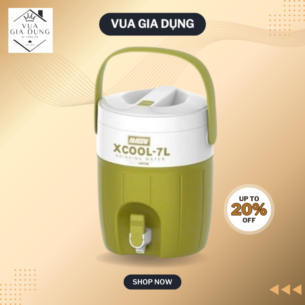 Xcool Duy Tan Matsu กระติกน้ําแข็งเก็บความร้อน 7 ลิตร พร้อมจุกเก็บน้ําแข็งได้นานกว่า 8 ชั่วโมง