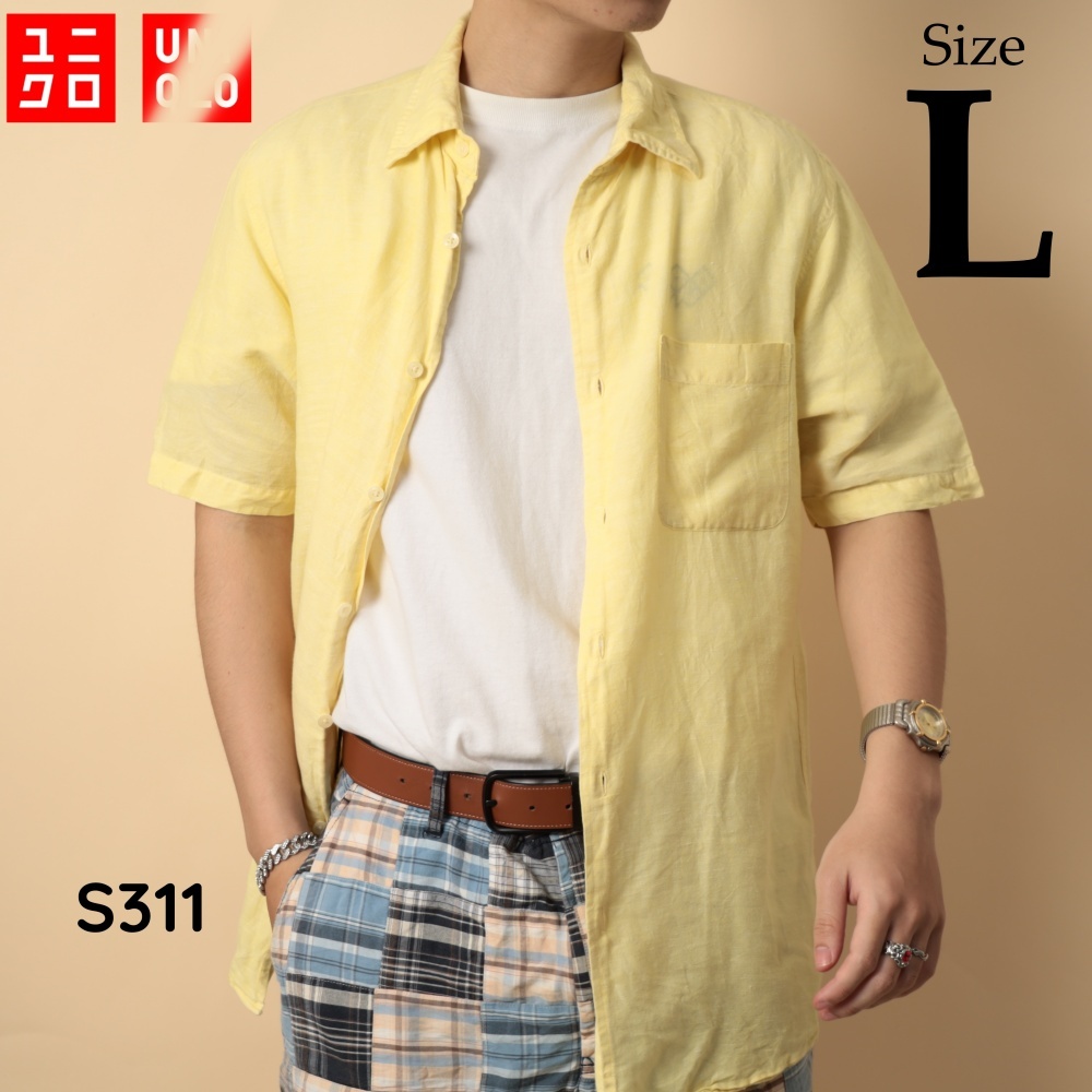 [Size L][SS311] เสื้อเชิ้ตผ้าลินิน UNII/TU/LLO - มือสอง (2hand) - COBvintage VINTAGEL