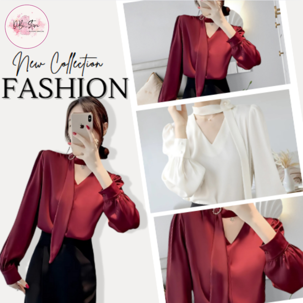 เสื้อเชิ้ตสํานักงานคอปก Lady stylized [DiBi Store-SM03]