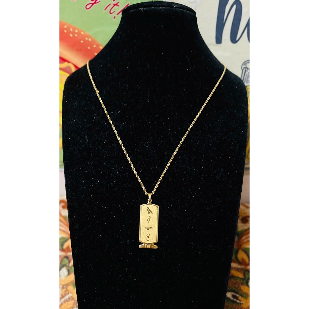 สร้อยคอวินเทจตัวอักษรรูปปั้นอียิปต์ DAIWA 24KGP (50cm) คัดสรรจากประเทศญี่ปุ่น