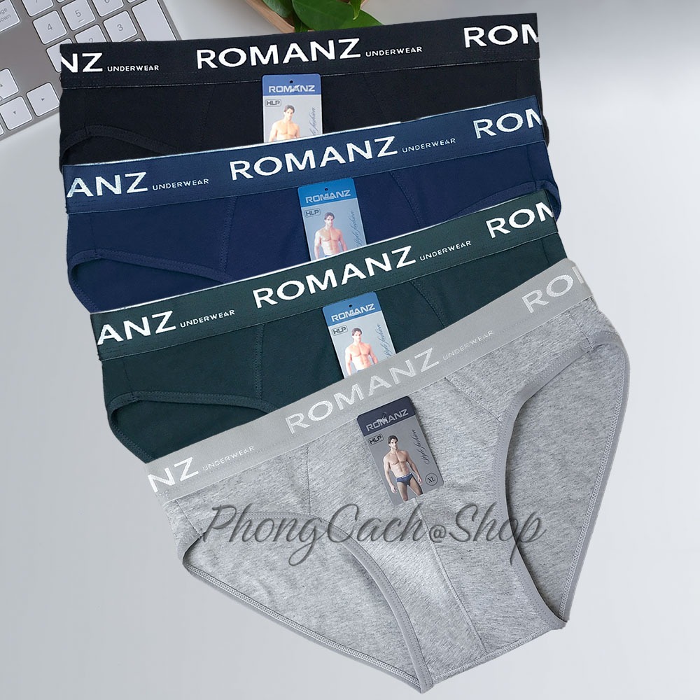 เซ็ตกางเกงในชาย 4 ตัว LARGE WAIST ผ้าคอตตอน 4 ทางแท้ ROMAN 4X502