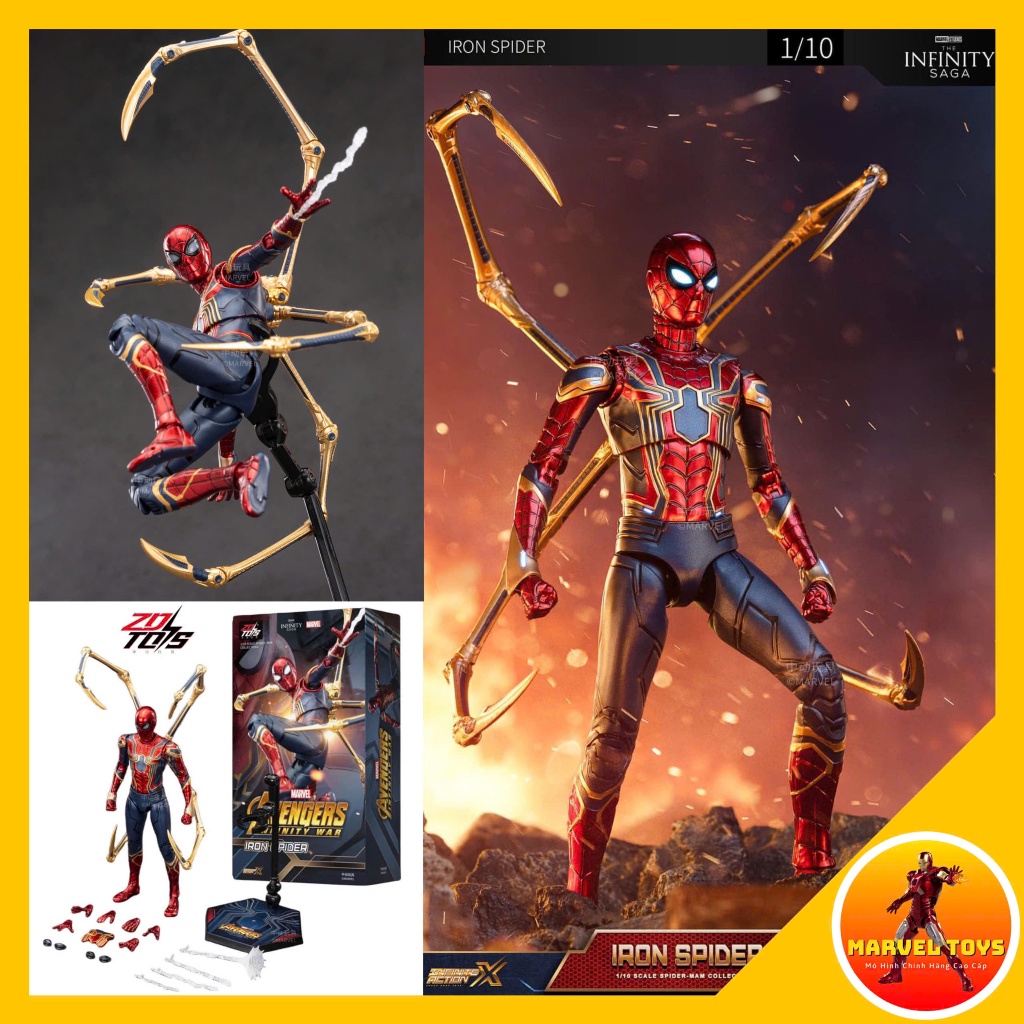 ของแท้ ZD ของเล่น MARVEL Avengers Infinity War Iron Spider Man 2.0 1/10 Action Figure (R)