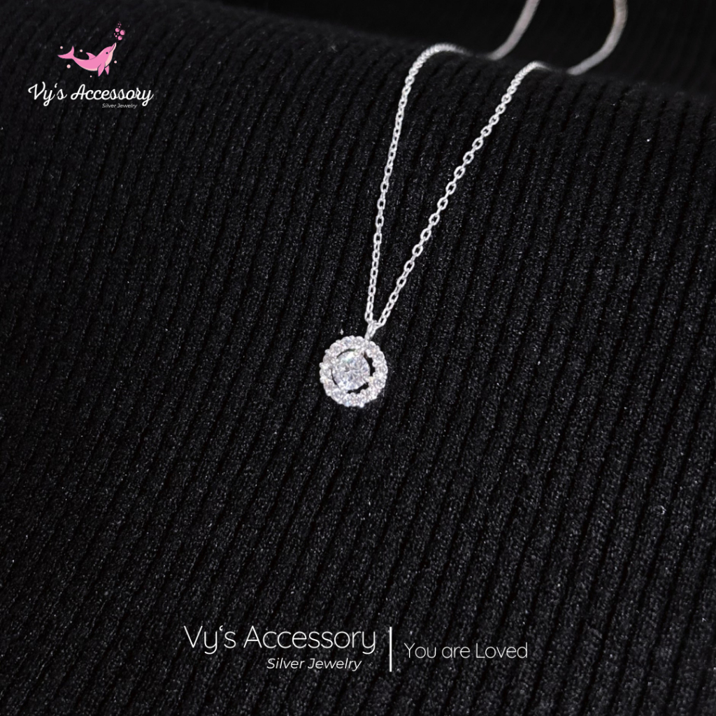 Vys Accessory DM34 สร้อยคอเงินจี้รัศมีประกาย
