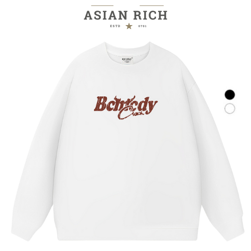 Asian Rich Premium Sweater Bcmcdy Stylized Brown Letters