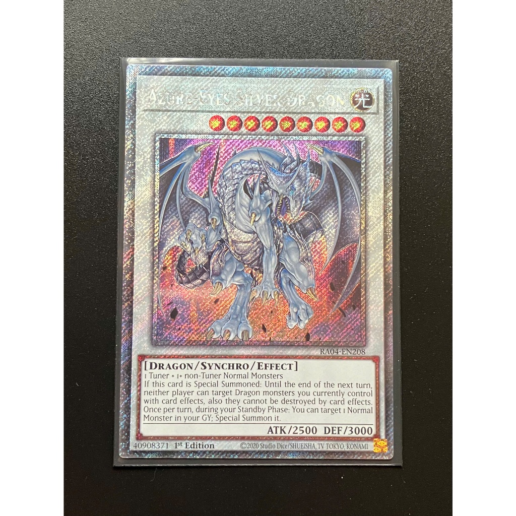 YMS - [การ์ด Yugioh] - [TCG-UK] - RA04-EN208 - Azure-Eyes Silver Dragon - Platinum Secret Rare 1st E