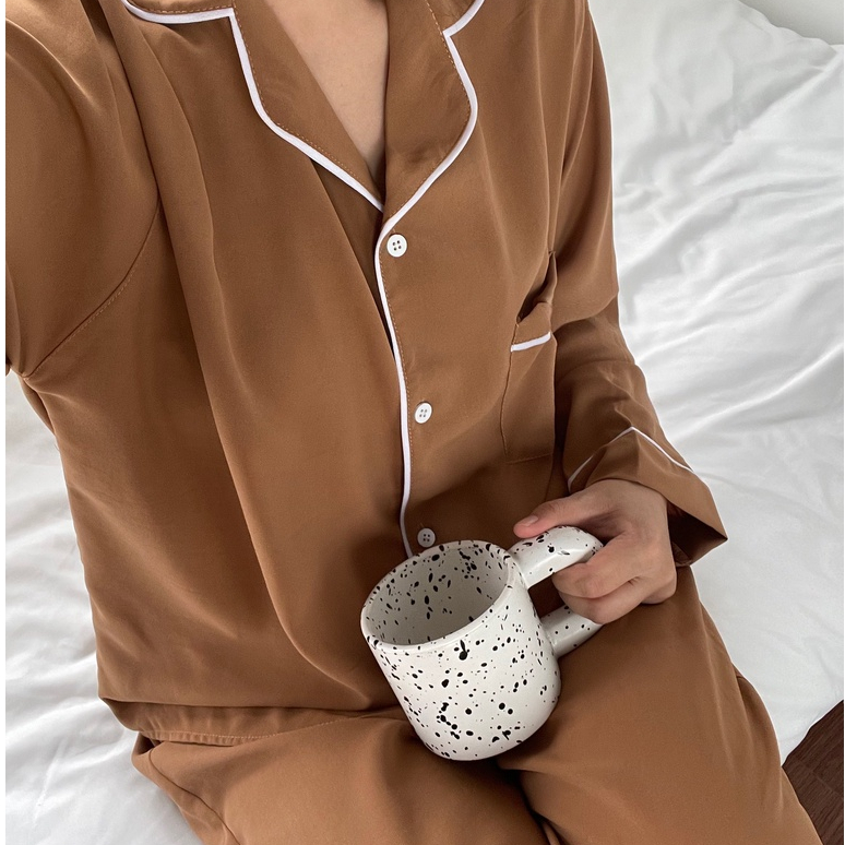[LILAC MOCHA PYJAMA] - ชุดนอนผู้หญิง Joan Studio ชุดอยู่บ้านเท่ๆ