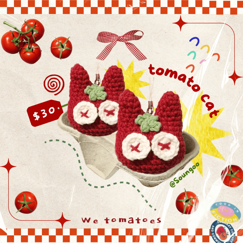 TOMATO CAT KEYCHAIN - MATCHA LATTE CAT | TOMATO MATCHA LATTE CAT