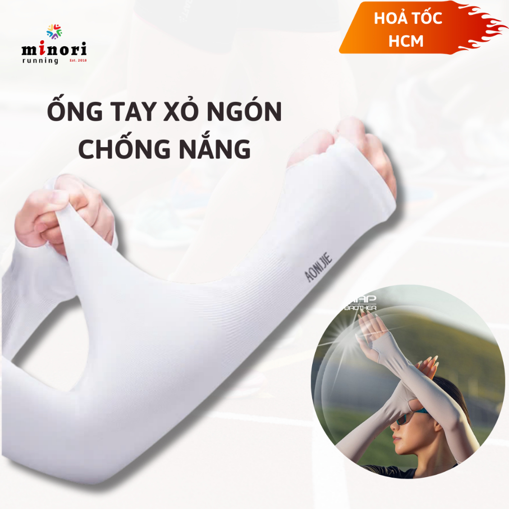 MAP BROTHER และ AONIJIE Anti-UV Fingerless Sunscreen Gloves 1 คู่ - Minori Store