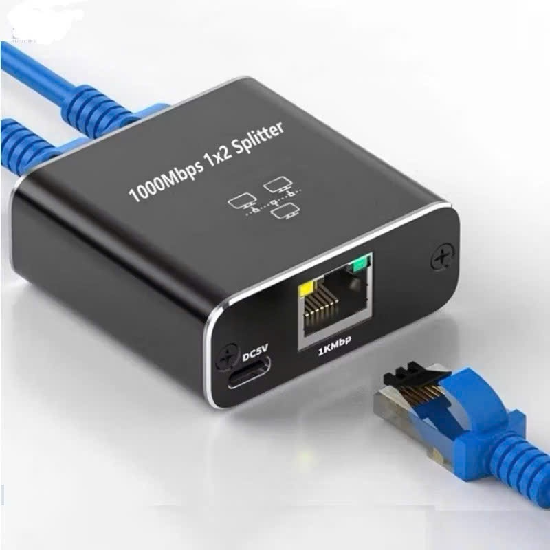 {1000Mbps}Rj45 1 ถึง 2 Gigabit Ethernet Network Splitter - 100/1000Mbps - รองรับพร้อมกัน