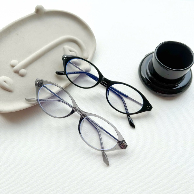 แว่นสายตาสั้นปลอมกรอบแว่นตาสายตาสั้นโลหะรูปไข่คุณภาพสูง 21056 เสื้อผ้าตา โจลี่